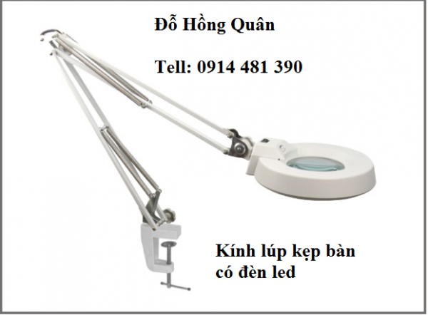 Kính lúp -kẹp bàn- có đèn led