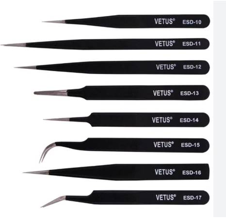 Các mã nhíp Vetus ESD tiêu chuẩn (ESD-10 đến ESD-17) được sử dụng phổ biến trong nhà máy SMT