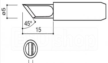 Bản vẽ kỹ thuật và kích thước tiêu chuẩn của mũi hàn dao Hakko 900M-T-K